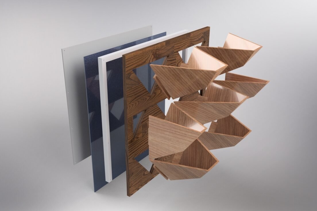 3D model van ontwikkelde groen gevelsysteem