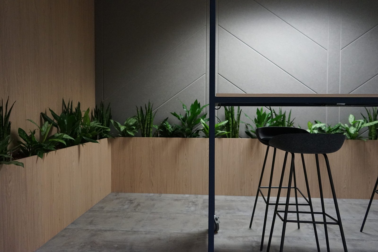 Planten op hydrocultuur ter plaatse van de werkplekken in het Scheldebouw kantoor