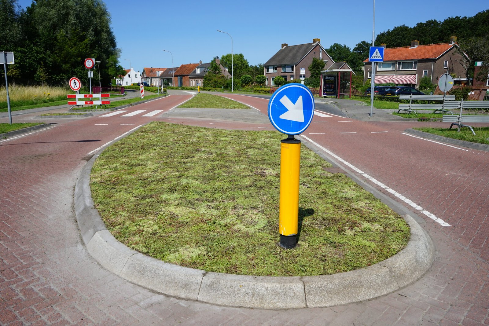 Een beeld van een vluchtheuvel gelegen op Noordweg te St. Laurens in Middelburg. Op de berm is sedum door BotanicArch geplaatst.